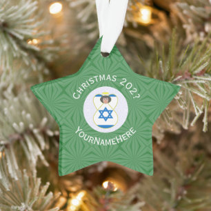 Adorno Bandera de Navidad Ángel Israel Personalizada 