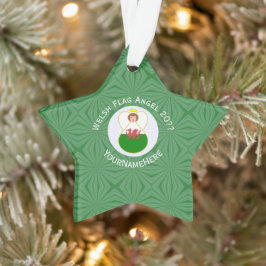 Adorno Bandera de Navidad del ángel galés Personalizada 