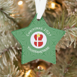 Adorno Bandera de Navidad personalizada del ángel danés 