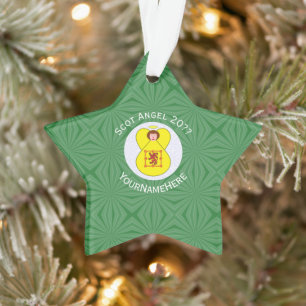 Adorno Bandera de Navidad personalizada del Ángel del Leó