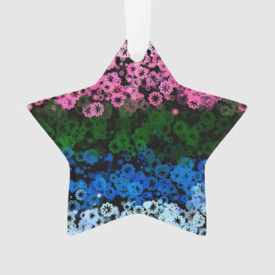 Adorno Bandera de orgullo omniromántico floral retro groo
