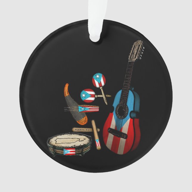 Adorno Bandera de Puerto Rico | Instrumentos tradicionale (Anverso)