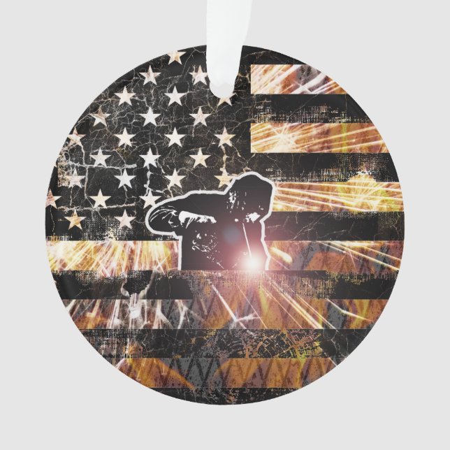 Adorno Bandera de soldadura estalla y llama (Anverso)