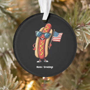 Adorno Bandera estadounidense curiosa Hotdog Gafas de sol