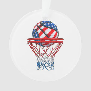 Adorno Bandera Estadounidense De Baloncesto 4 De Julio
