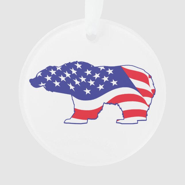 Adorno Bandera estadounidense de oso pardo (Anverso)