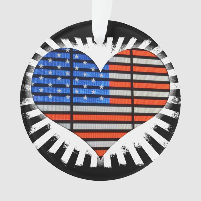 Adorno Bandera estadounidense del Corazón Patriótico (Anverso)