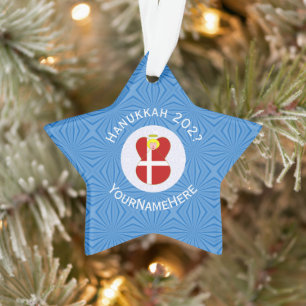 Adorno Bandera personalizada de Hanukkah del ángel danés 
