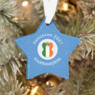 Adorno Bandera personalizada del ángel irlandés de Hanukk