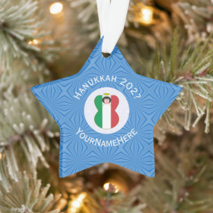 Adorno Bandera personalizada del ángel italiano de Hanukk