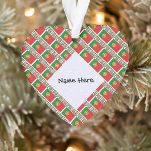 Adorno Bandera portuguesa cubierta con tu nombre