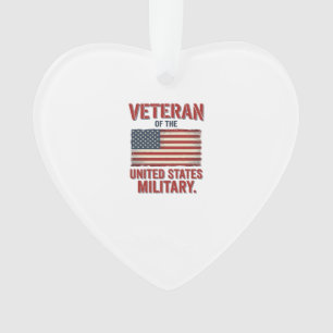Adorno Bandera vintage veterano USA Diseño vectorial mili