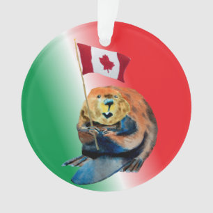 Adorno Bandera y castor canadiense