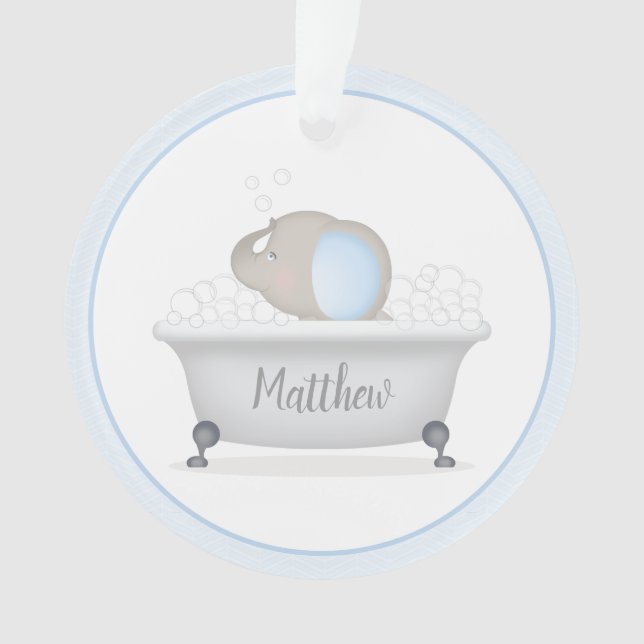 Adorno Baño de burbujas de elefantes bebés Primera Navida (Anverso)