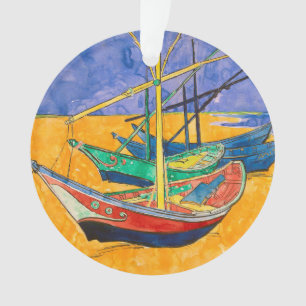 Adorno Barcos de Van Gogh Impresionismo Playa