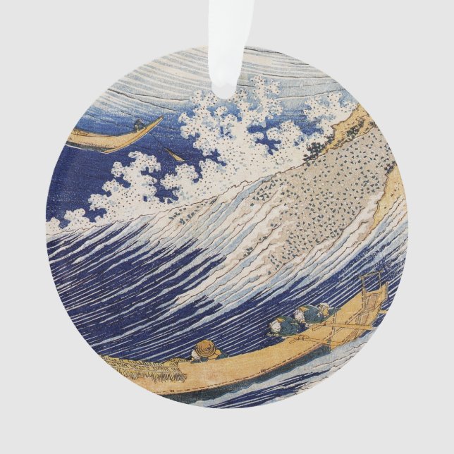 Adorno Barcos marinos de las olas del océano de Hokusai (Anverso)