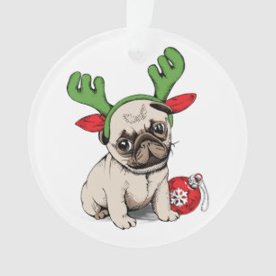 Adorno Barro amasado del perrito de las Felices Navidad