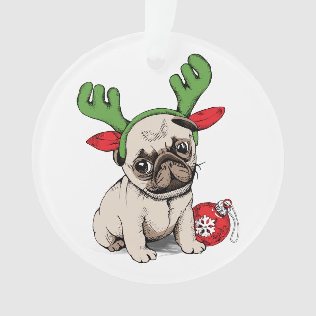Adorno Barro amasado del perrito de las Felices Navidad (Anverso)