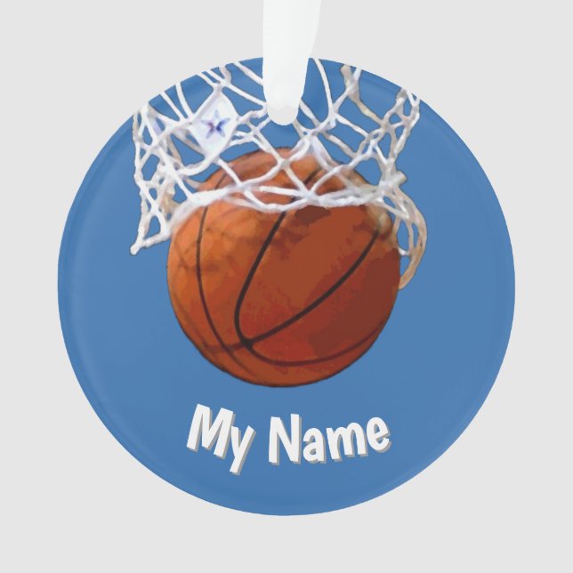 Adorno Basketball Your Name Custom Steel Blue Background (Anverso)