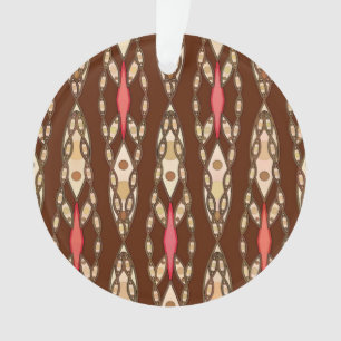 Adorno Batik tribal - Marrón, Tan y Coral