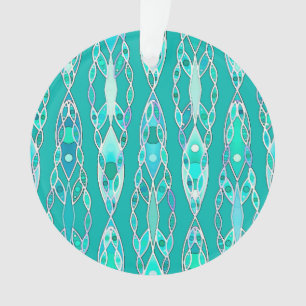 Adorno Batik Tribal - Turquesa y Aquamarina