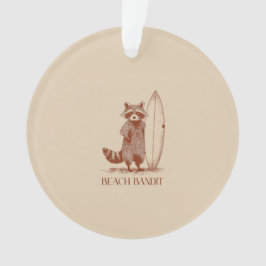 Adorno Beach Bandit Raccoon Surfer – Funny Vintage