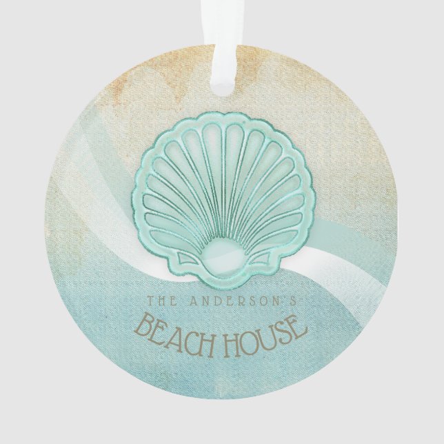 Adorno Beach House Clam Shell Aqua Blue ID623 (Reverso)