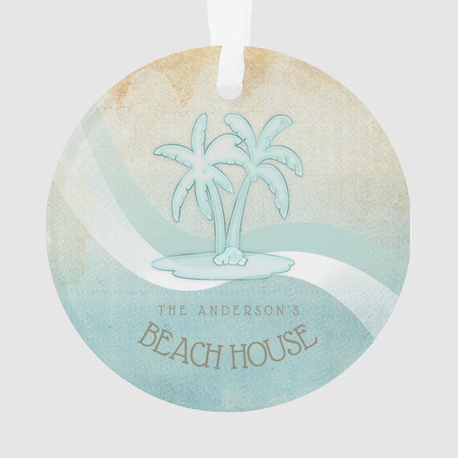 Adorno Beach House Palm Trees Aqua ID623 (Reverso)
