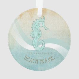 Adorno Beach House Seahorse Aqua Blue ID623