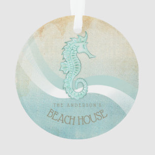 Adorno Beach House Seahorse Aqua Blue ID623