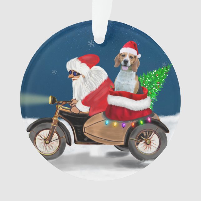 Adorno Beagle Dog Navidades Santa Claus (Anverso)