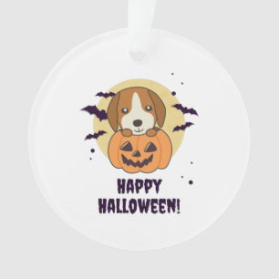 Adorno Beagle En Calabaza Dulces Perros Feliz Halloween