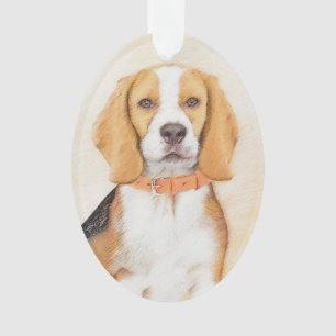 Adorno Beagle Hound Dog Pintura original de animales