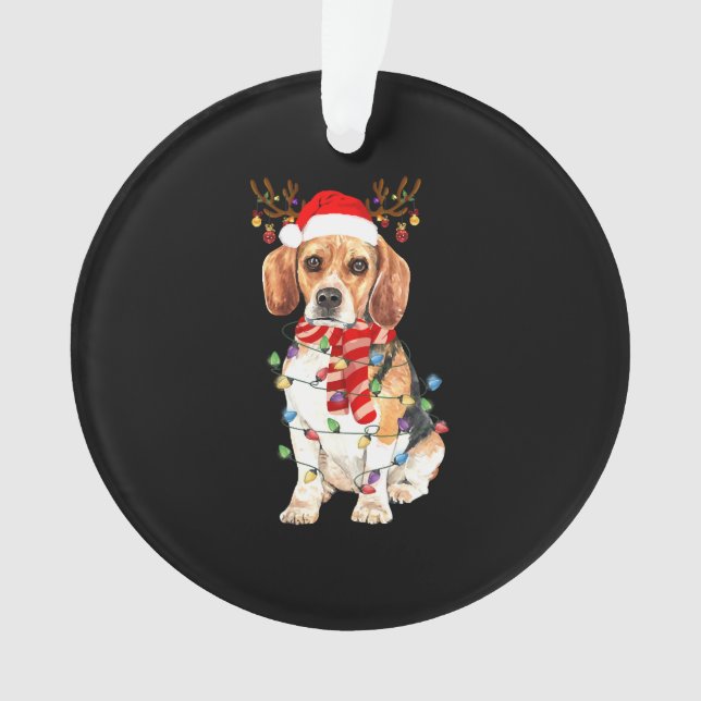 Adorno Beagle Navidades Tee Reindeer Navidades Luces (Anverso)