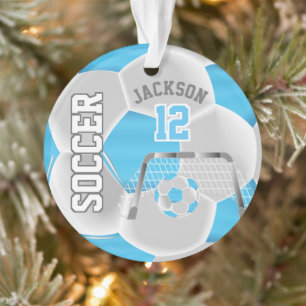 Adorno Bebé azul y blanco personalizado ⚽ bola de fút