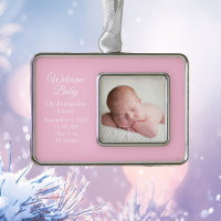 Bebé Chica Recién Nacida Foto Rosa Keepsake Gift