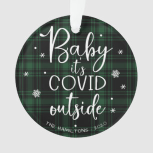 Adorno Bebé, es Covid afuera divertido Navidad verde