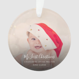 Adorno Bebé Festivo Primera Navidad 2 Fotos Personalizada