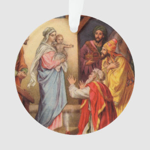 Adorno Bebé Jesús y los 3 reyes del vintage