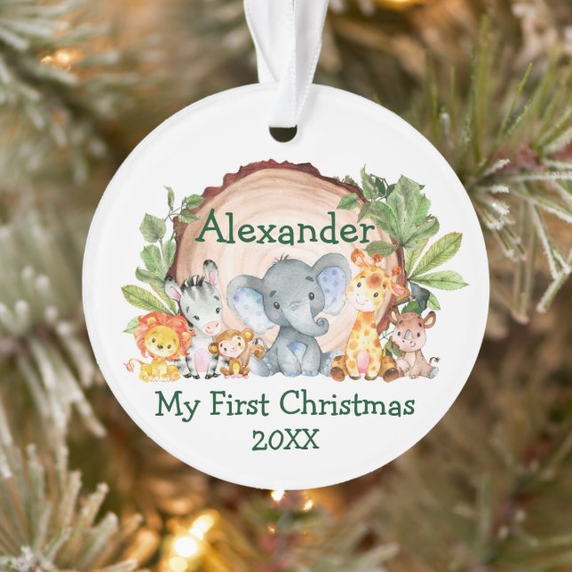 Adorno Bebé mi primer Safari de Navidad Animales Verdor (Árbol)