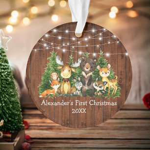 Adorno Bebé Primero Animales del Bosque de Navidad Encend