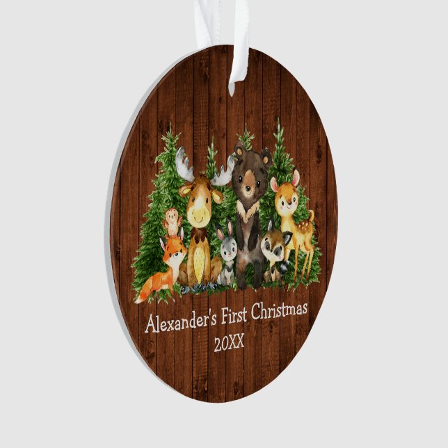 Adorno Bebé Primeros Animales De Navidad Rústico - FOTO D (Anverso)