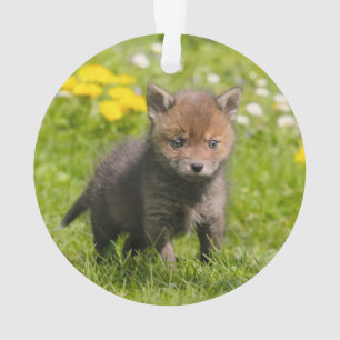 Adorno Bebé salvaje Cub de Fox Rojo Fluffy -