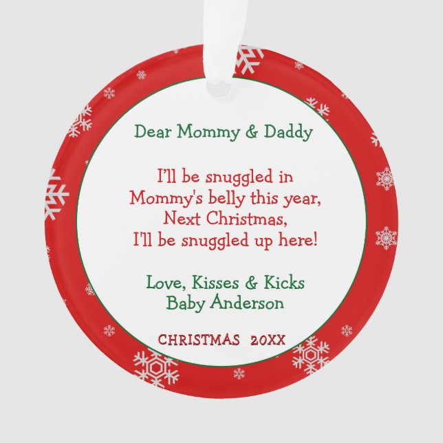 Adorno Bebé Ultrasonido Padres nuevos (Anverso)