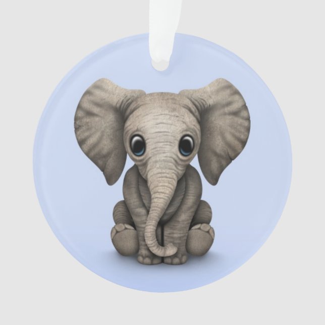Adorno Becerro lindo del elefante del bebé que se sienta, (Anverso)