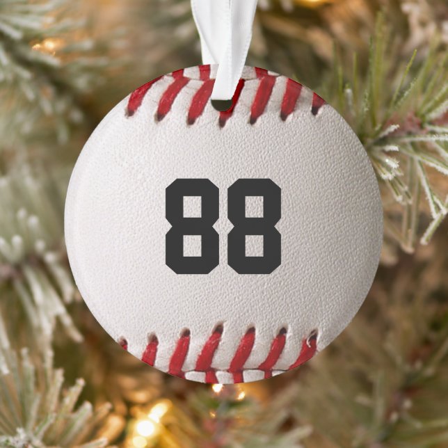 Adorno Béisbol con número de Personalizable (Árbol)