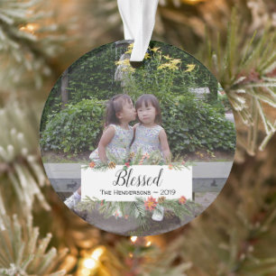 Adorno Bendita Personalización De Dos Fotos Botánicas De