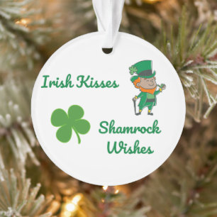 Adorno Besos irlandeses, deseos de Shamrock en un