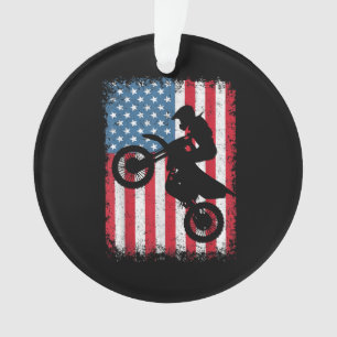 Adorno Bicicleta Sucia Bandera Estadounidense Motocross B