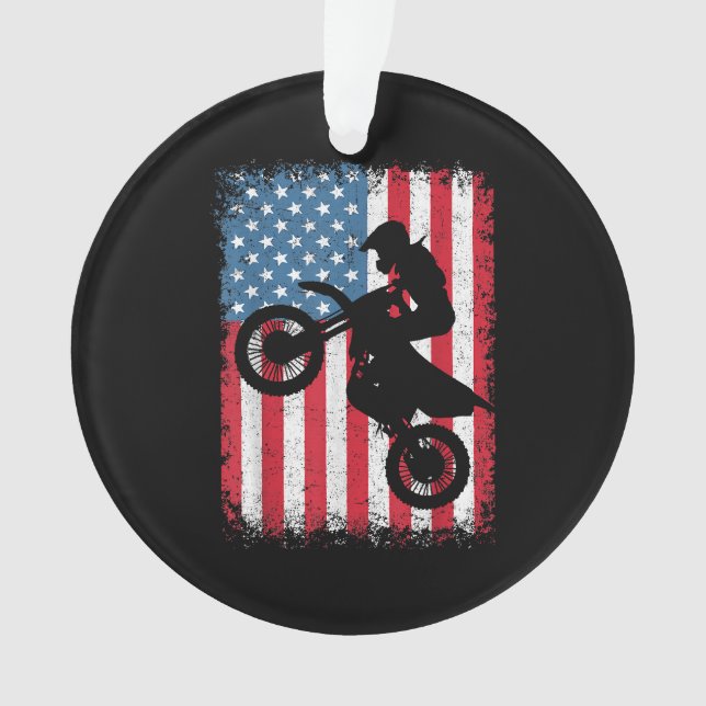 Adorno Bicicleta Sucia Bandera Estadounidense Motocross B (Anverso)